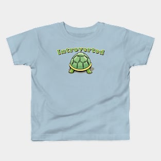 Introverted cute turtle tortoise cartoon stay in my shell Kids T-Shirt